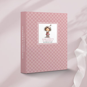 Cute Toddler Girl 4th Birthday Pink memory album Binder