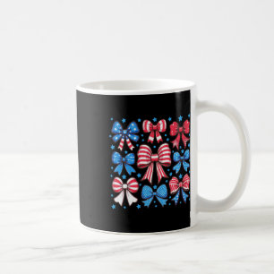 Cute Toddler Girl Boho Coquette Bows Happy 4th Of  Coffee Mug