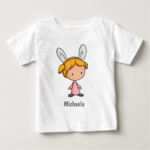 Cute Toddler Girl with Bunny Ears Easter Baby T-Shirt
