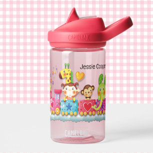Cute Toddler Toy Train Personalize Name Durable Water Bottle