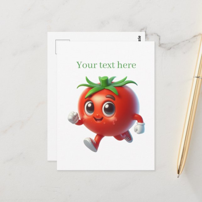 Cute tomato lovers add text  postcard (Front/Back In Situ)