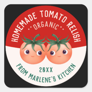 Cute Tomato Relish Homemade canning Recipe Square Sticker