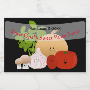 Cute Tomato Sauce Food Label