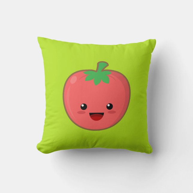 Cute Tomato Throw Pillow (Front)
