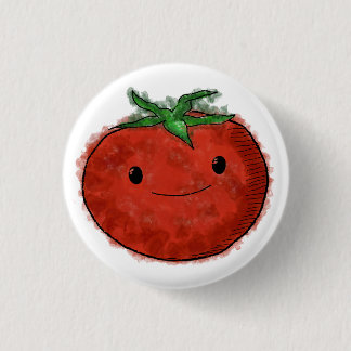 Cute Tomato Watercolor 1 Inch Round Button