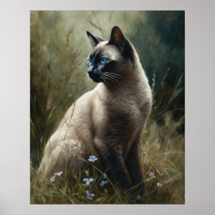 Cute Tonkinese Cat Art Print Poster