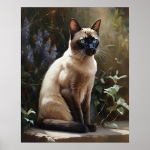 Cute Tonkinese Cat Art Print Poster