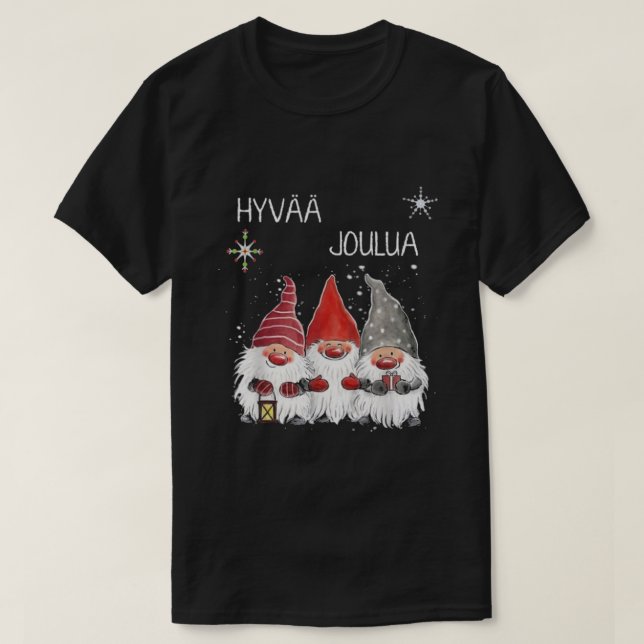 CUTE TONTTU HYVAA JOULUA FINNISH T-Shirt (Design Front)