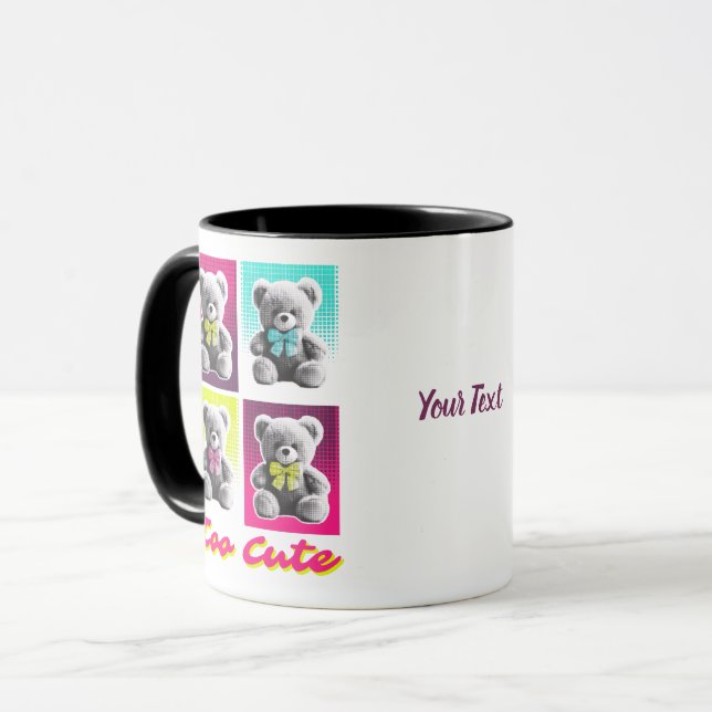 Cute Too Bear Personalized Mug | Custom Name Bea (Front Left)