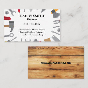 Cute Tool Handyman Maintenance Repair Business Car Business Card