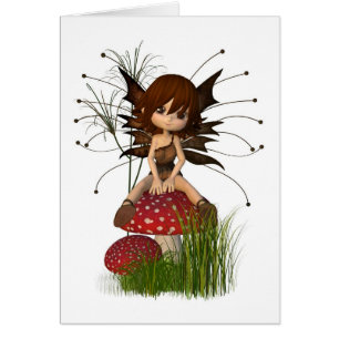 Cute Toon Autumn Fairy and Toadstool