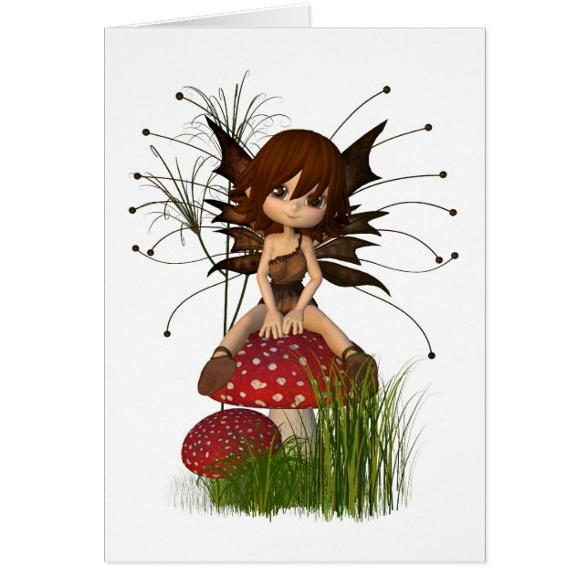 Cute Toon Autumn Fairy and Toadstool (Front)