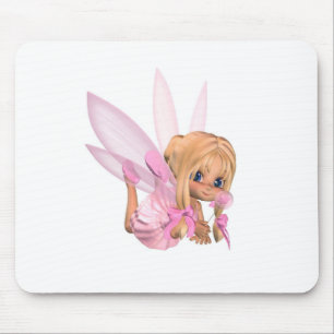 Cute Toon Ballerina Fairy in Pink - lounging Mouse Pad