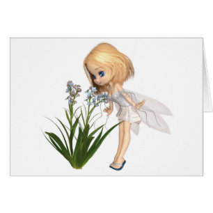 Cute Toon Blonde Forget-Me-Not Fairy