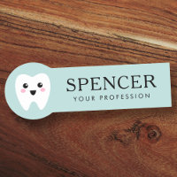 Cute tooth aqua blue dentist dental clinic name ta