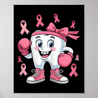Cute Tooth Boxing Gloves Breast Cancer Awareness P