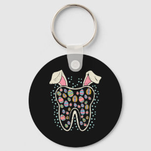 Cute Tooth Bunny Easter Funny Teeth Dentist Dental Keychain
