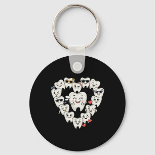 Cute Tooth Cartoon Valentine Dental Hygienist _1 Keychain