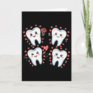 Cute Tooth Cartoon Valentine Dental Hygienist Card
