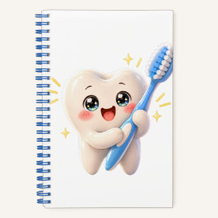 Cute Tooth Character Dental Hygienist Notebook