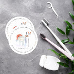 Cute Tooth | Dental Clinic Christmas Holiday Classic Round Sticker<br><div class="desc">Cute watercolor dentist stickers featuring Christmas themed watercolor tooth with floss. Add your name or practice name with your choice of personalization. You can even add your phone number, website, or other details to customize to your liking. Great for adding your brand onto products, patient goodie bags, or sealing envelopes....</div>