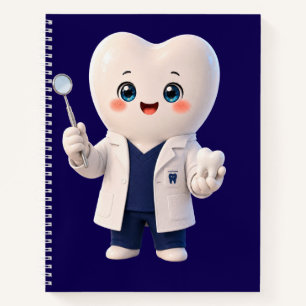 Cute Tooth Dentist Character Spiral Notebook