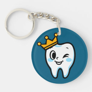 Cute tooth king character keychain