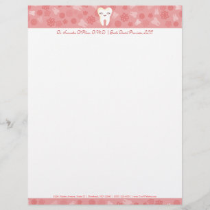 Cute Tooth - Pink Custom Letterhead