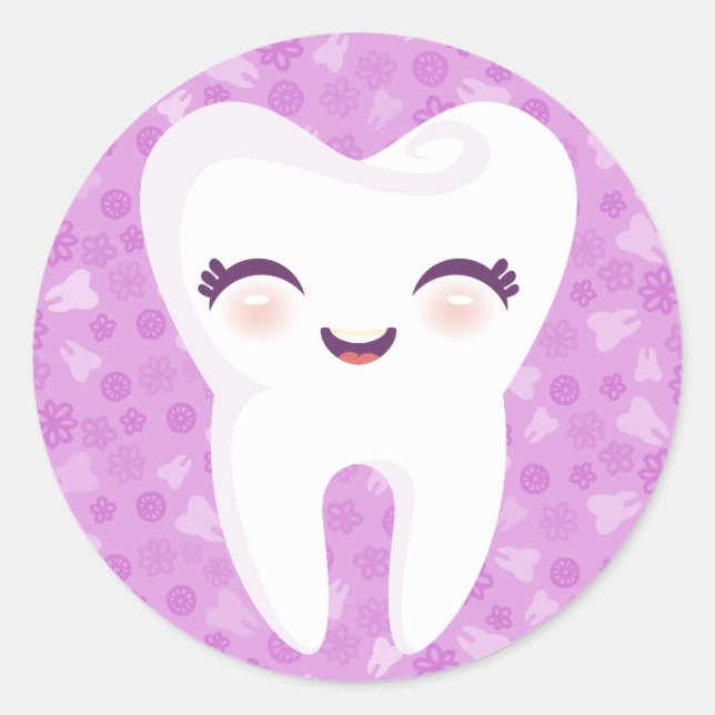 Cute Tooth - Purple Stickers (Front)