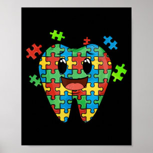 Cute Tooth Puzzle Dental istant Dentist Autism Poster