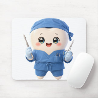 Cute Tooth Surgeon Mouse Pad – Funny Dentist Gift