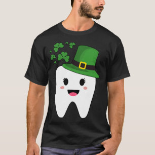 Cute Tooth With Hat Dental Assistant Gifts St Patr T-Shirt