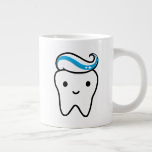 Cute Tooth with Toothpaste Large Coffee Mug