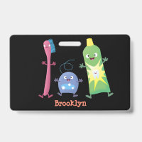 Cute toothbrush toothpaste dental floss cartoon