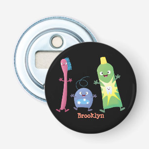 Cute toothbrush toothpaste dental floss cartoon bottle opener