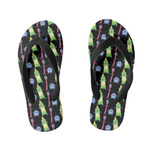 Cute toothbrush toothpaste dental floss cartoon kid's flip flops
