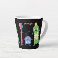 Cute toothbrush toothpaste dental floss cartoon