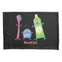 Cute toothbrush toothpaste dental floss cartoon