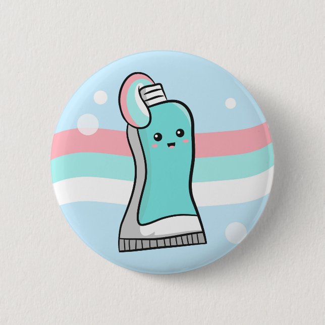 Cute Toothpaste Prefers to Be Hugged Lightly 2 Inch Round Button (Front)