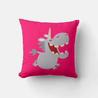 Cute Toothy Cartoon Unicorn Pillow