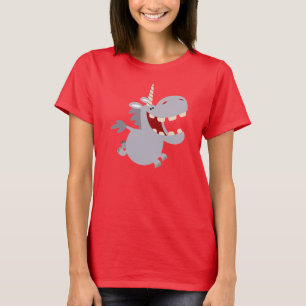 Cute Toothy Cartoon Unicorn Women T-Shirt