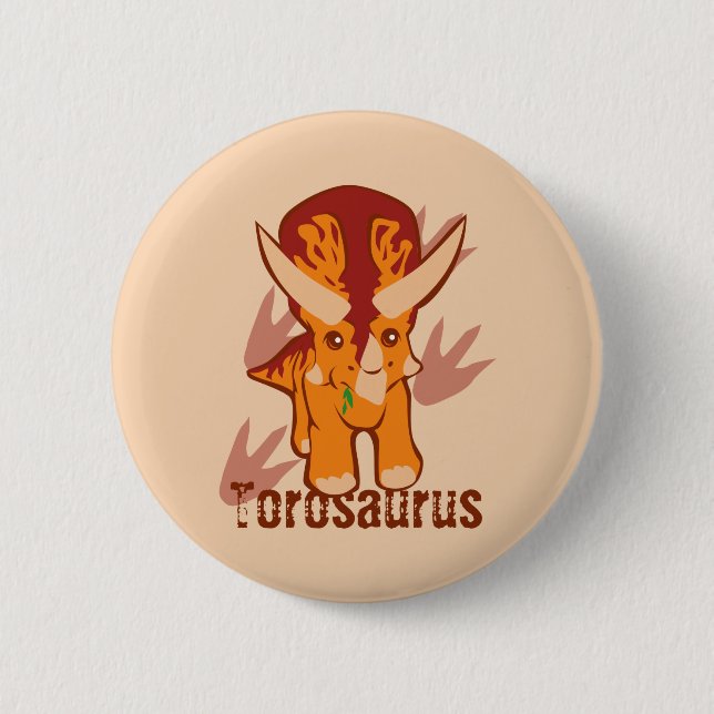 Cute Torosaurus 2 Inch Round Button (Front)