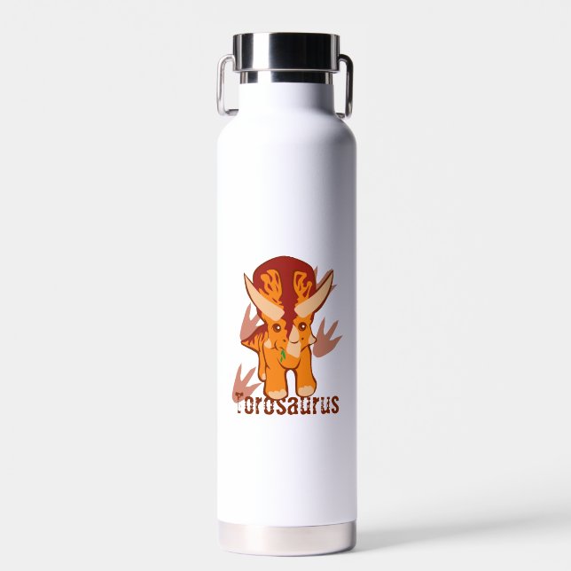 Cute Torosaurus Water Bottle (Front)