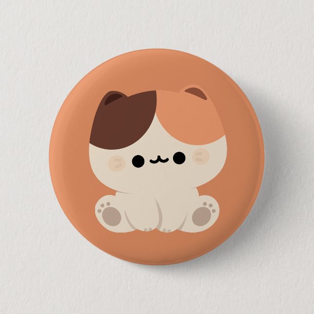 Cute Tortie Cat 2 Inch Round Button (Front)