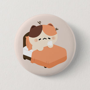 Cute Tortie Cat 2 Inch Round Button