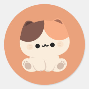 Cute Tortie Cat Classic Round Sticker