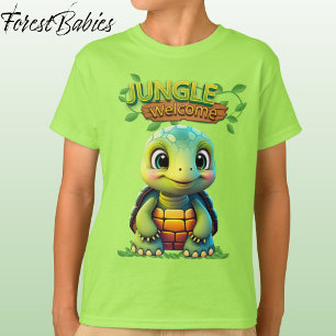 Cute Tortoise Box Turtle Animal Character Green 🐢 T-Shirt