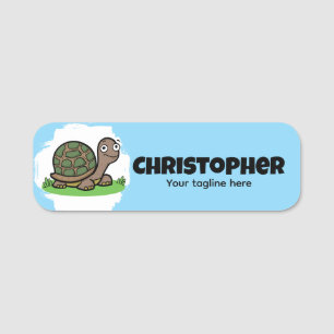 Cute Tortoise Custom Name Tag