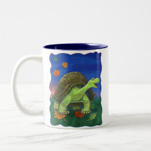 Cute Tortoise Heads and Tails Two-Tone Coffee Mug