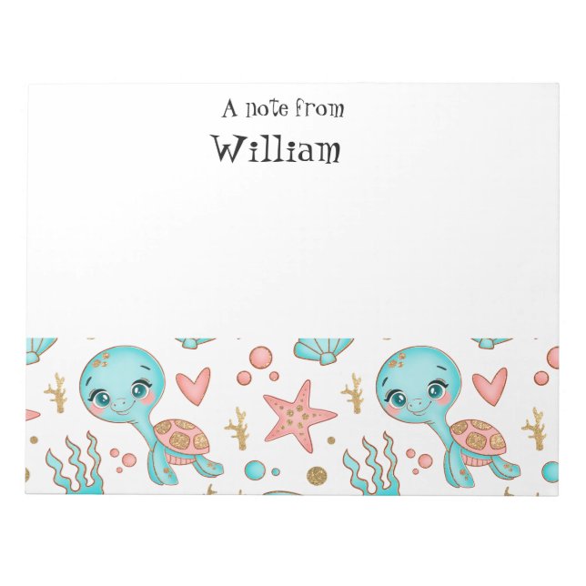 Cute tortoise  notepad (Front)